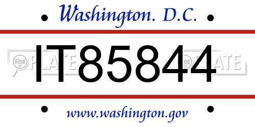 IT85844 District Of Columbia License Plate