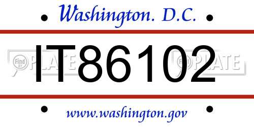 IT86102 District Of Columbia License Plate