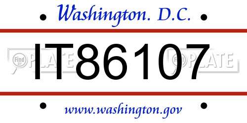 IT86107 District Of Columbia License Plate