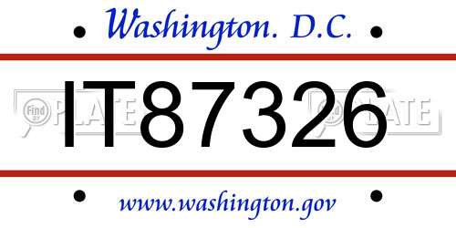 IT87326 District Of Columbia License Plate