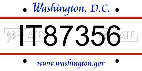 IT87356 District Of Columbia License Plate
