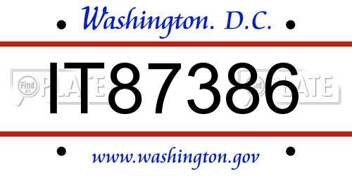 IT87386 District Of Columbia License Plate