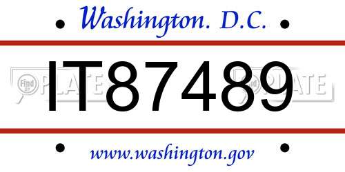 IT87489 District Of Columbia License Plate