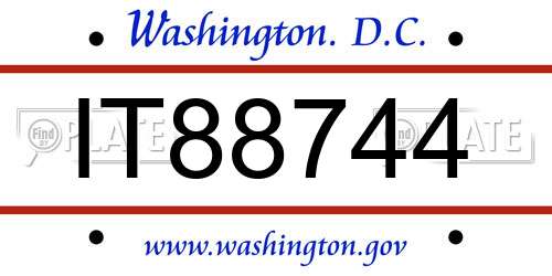 IT88744 District Of Columbia License Plate