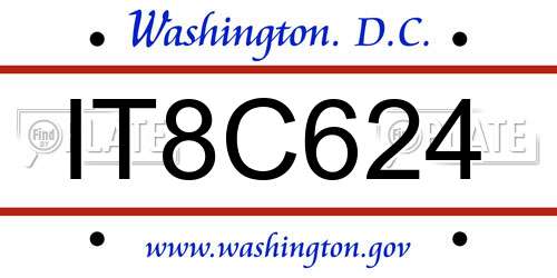 IT8C624 District Of Columbia License Plate