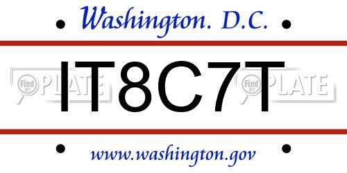 IT8C7T District Of Columbia License Plate