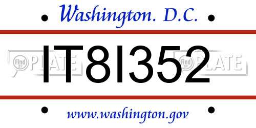 IT8I352 District Of Columbia License Plate