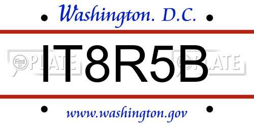 IT8R5B District Of Columbia License Plate