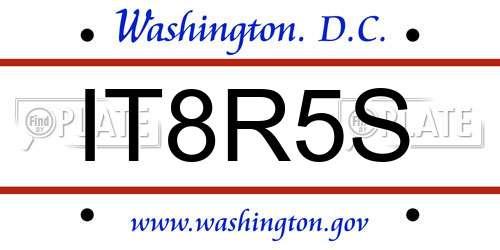 IT8R5S District Of Columbia License Plate