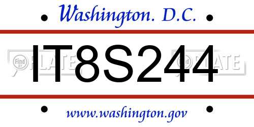 IT8S244 District Of Columbia License Plate