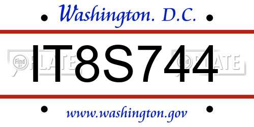 IT8S744 District Of Columbia License Plate