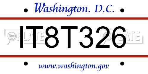 IT8T326 District Of Columbia License Plate