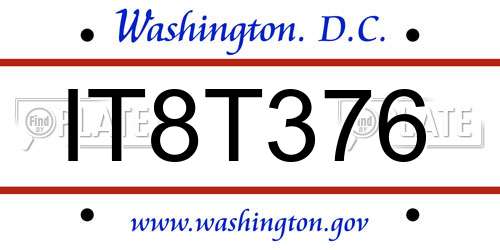 IT8T376 District Of Columbia License Plate