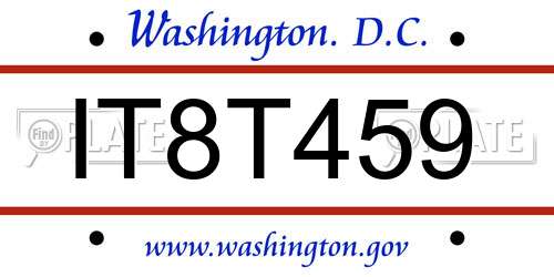 IT8T459 District Of Columbia License Plate