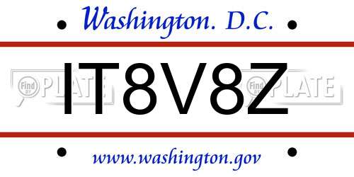 IT8V8Z District Of Columbia License Plate