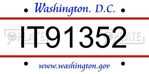 IT91352 District Of Columbia License Plate