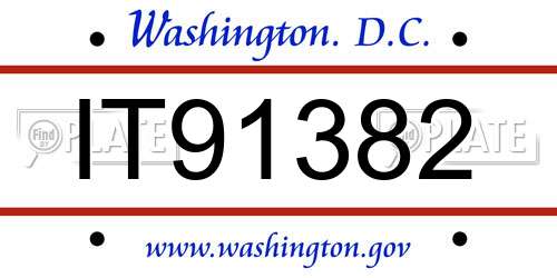 IT91382 District Of Columbia License Plate
