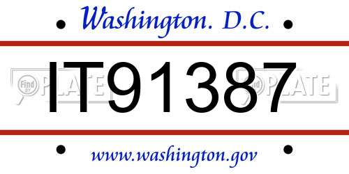 IT91387 District Of Columbia License Plate