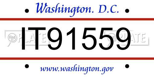 IT91559 District Of Columbia License Plate