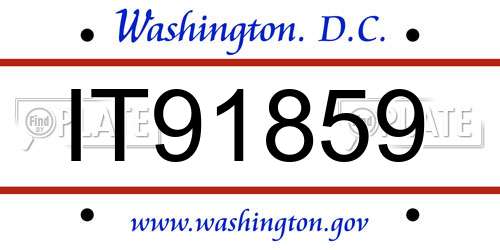 IT91859 District Of Columbia License Plate