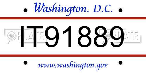 IT91889 District Of Columbia License Plate