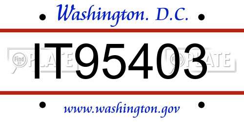 IT95403 District Of Columbia License Plate