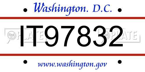 IT97832 District Of Columbia License Plate