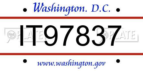 IT97837 District Of Columbia License Plate