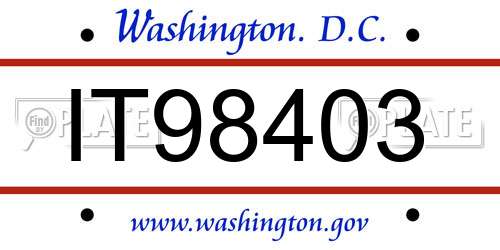 IT98403 District Of Columbia License Plate