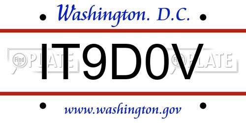 IT9D0V District Of Columbia License Plate