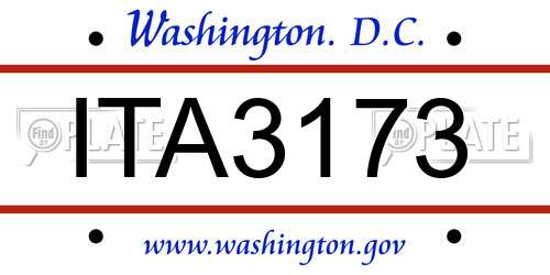 ITA3173 District Of Columbia License Plate