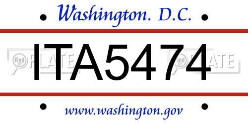 ITA5474 District Of Columbia License Plate