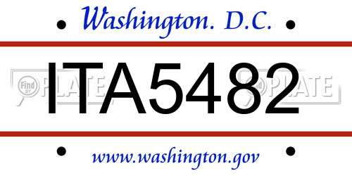 ITA5482 District Of Columbia License Plate