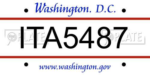 ITA5487 District Of Columbia License Plate