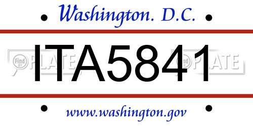 ITA5841 District Of Columbia License Plate