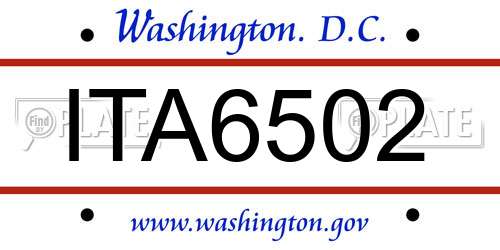 ITA6502 District Of Columbia License Plate