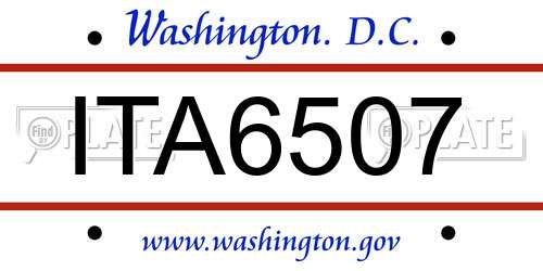 ITA6507 District Of Columbia License Plate