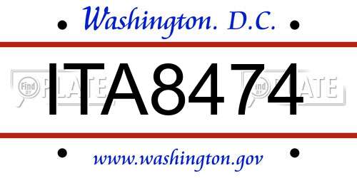 ITA8474 District Of Columbia License Plate