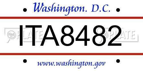 ITA8482 District Of Columbia License Plate