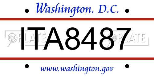 ITA8487 District Of Columbia License Plate
