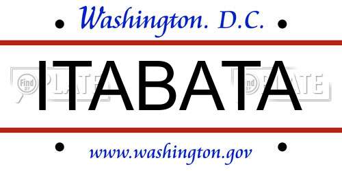 ITABATA District Of Columbia License Plate