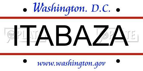 ITABAZA District Of Columbia License Plate