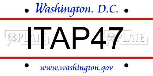 ITAP47 District Of Columbia License Plate