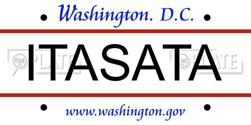 ITASATA District Of Columbia License Plate