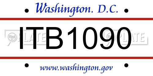 ITB1090 District Of Columbia License Plate