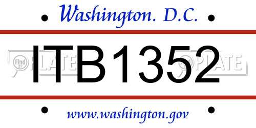 ITB1352 District Of Columbia License Plate