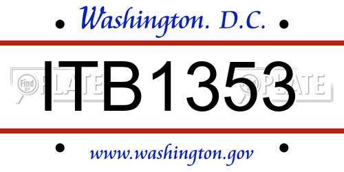 ITB1353 District Of Columbia License Plate