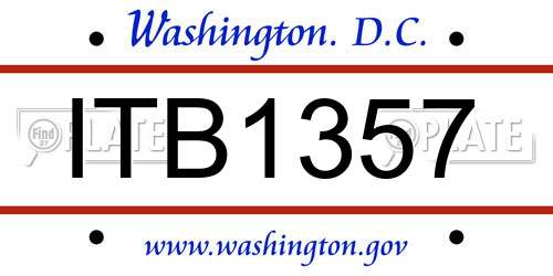 ITB1357 District Of Columbia License Plate