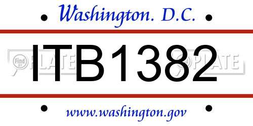 ITB1382 District Of Columbia License Plate