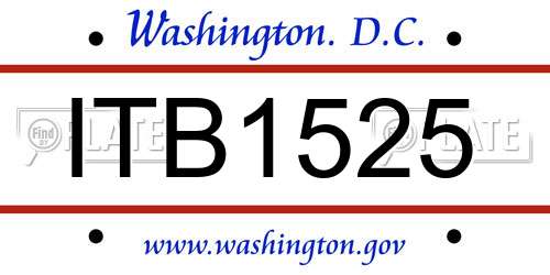ITB1525 District Of Columbia License Plate